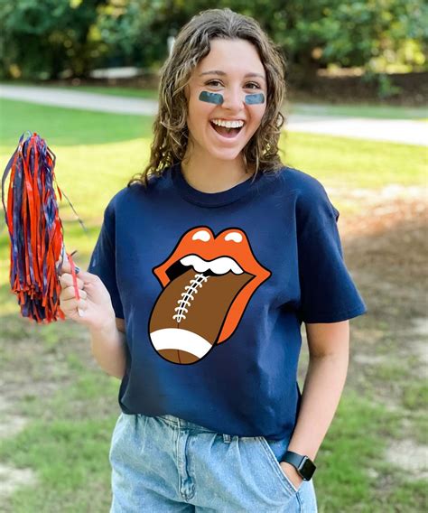 Customized Football Lips Graphic Tee Shirt