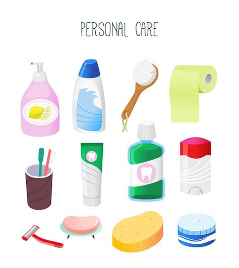 Premium Vector Collection Of Hygienic Supplies And Goods From