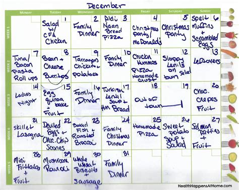 December Meal Plan — Health Happens at Home