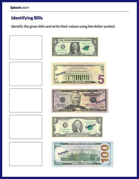 Counting Money Worksheets For 1st Graders Online Splashlearn