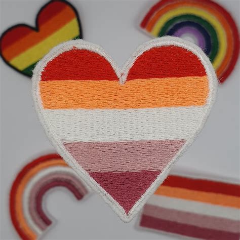 Heart Shaped Lesbian Pride Flag Patch Iron On Or Sew On Etsy