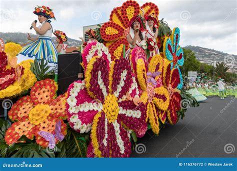 Madeira Flower Festival Parade In Funchal On The Island Of Madeira