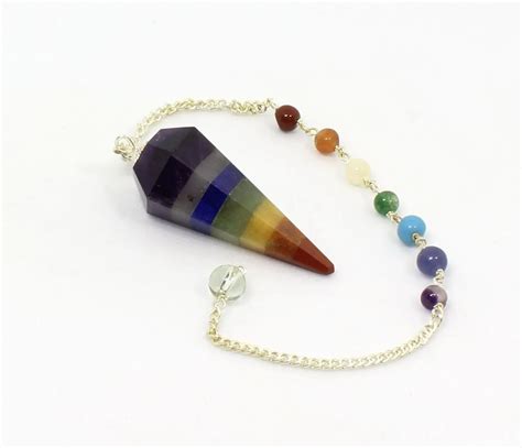 Wholesale Seven Chakra Bonded Six Faceted Healing Gemstone Dowsing