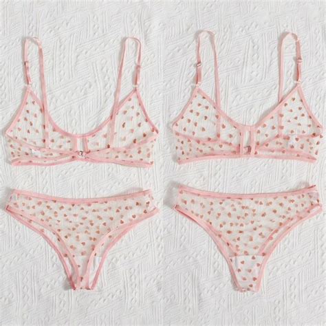 Women Sheer Mesh See Through Lingerie Bra Briefs Set Panty Nightwear Underwear Daraz Lk