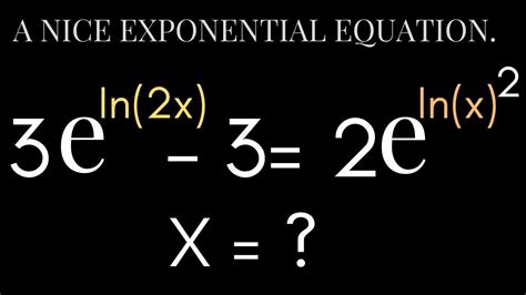 Solving Nice Exponential Equation With Easy Solve E In X E In X