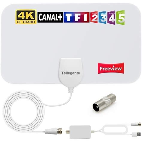 Antenne TV Intérieur TNT HD Puissante Antenne HDTV 4K 1080P avec