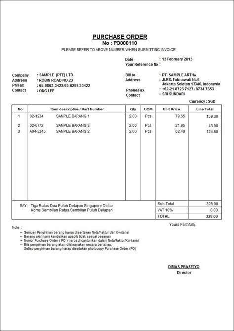 Surat Pesanan Contoh Untuk Office Documentation Lauren Thomson