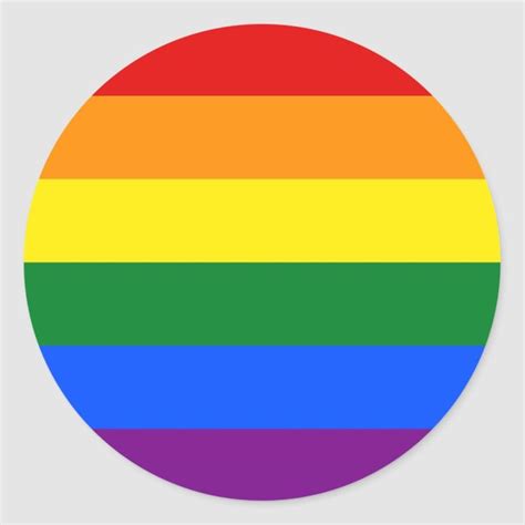 Lgbt Rainbow Gay Pride Flag Classic Round Sticker Lgbt Sticker Gay