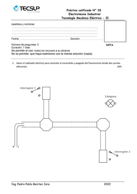 Pr Ctica Calificada Electrotecnia Industrial Tecnolog A Mec Nica