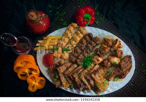 Platter Mixed Grilled Food Arabic Syrian Stock Photo Edit Now 1196541358