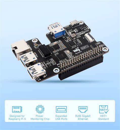 Pcie To Gigabit Ethernet And Usb Gen Hat For Raspberry Pi