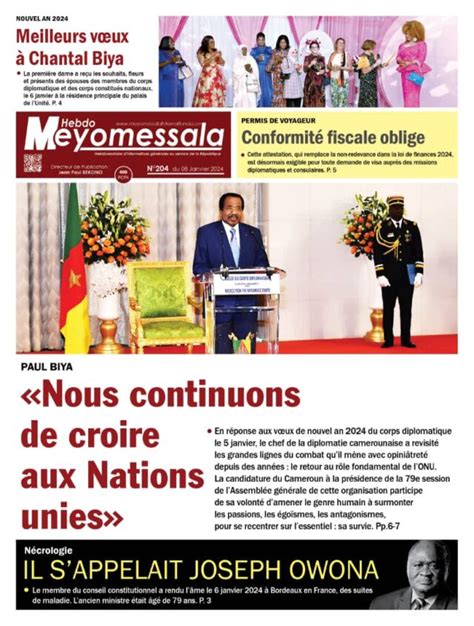 Meyomessala Hebdo Du Janvier Meyomessala International