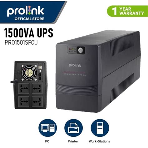 COD PROLiNK PRO1501SFCU 1500VA Power Supply UPS AVR 4x Universal