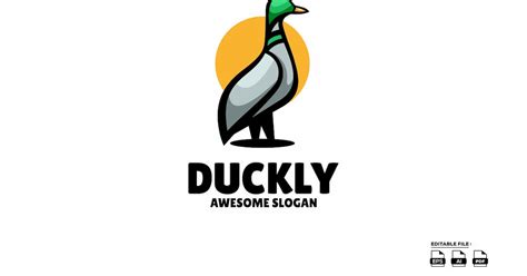 Duck Illustration Logo Design Graphic Templates Envato Elements