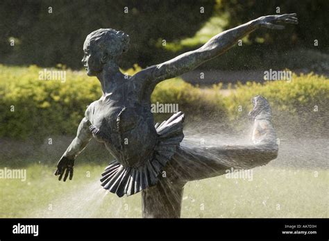 Woman Ballet Dancer Fountain Statue With Water Skirt In Poznan