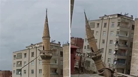 Diyarbak R Da Depremde Hasar G Rm T Cami Minaresi Kontroll Bir