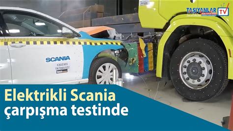 Elektrikli Scania çarpışma testinde Crash testing an electric Scania