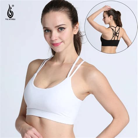 Quick Dry Sports Bra Women Padded Nylon Wirefree Shakeproof Fitness