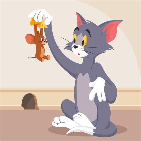 Cat Caught Mouse with Cheese 25055755 Vector Art at Vecteezy