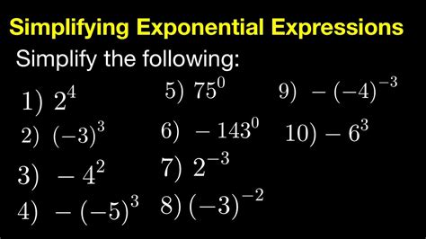 Simplifying Exponential Expressions Youtube