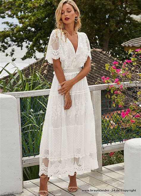 Brautkleider Hochzeitskleider Boho Style Maxi Standesamtkleid Aus