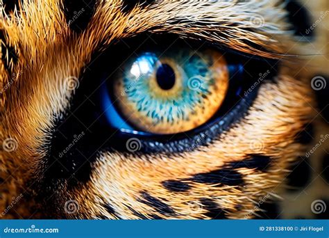 Detail of Jaguar Eye, Close Up - AI Generated Stock Illustration ...