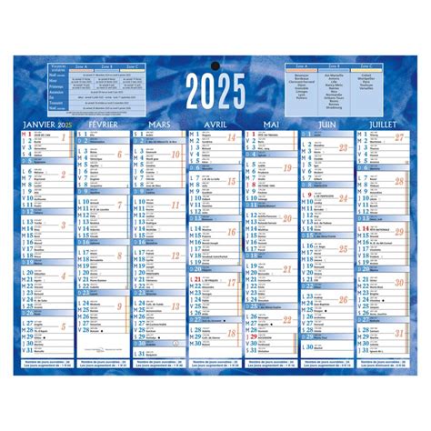 Calendrier Mural Annuel Bouchut Bleu 21 X 26 5 Cm 2024 Pas Cher