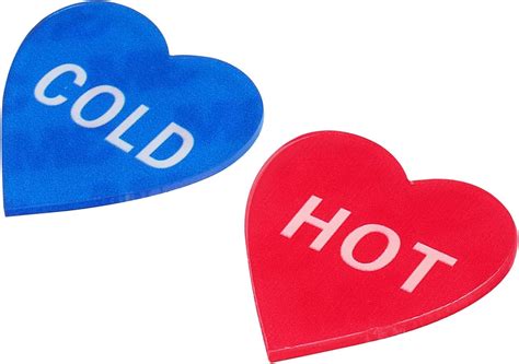 PATIKIL Self Stick Hot Cold Water Label Pairs Pack Acrylic Heart