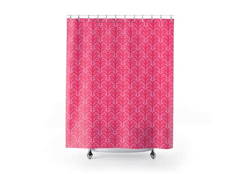 Pink Shower Curtain Hot Pink And Light Pink Shower Curtain Etsy