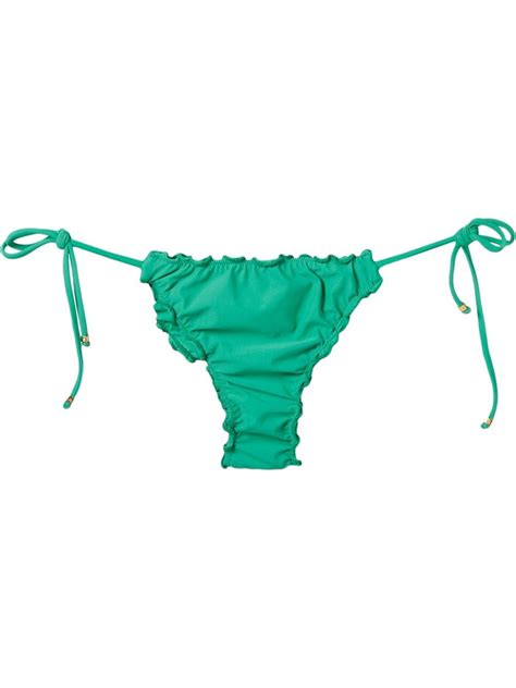 Amir Slama Ruched Bikini Bottom Green FARFETCH UK