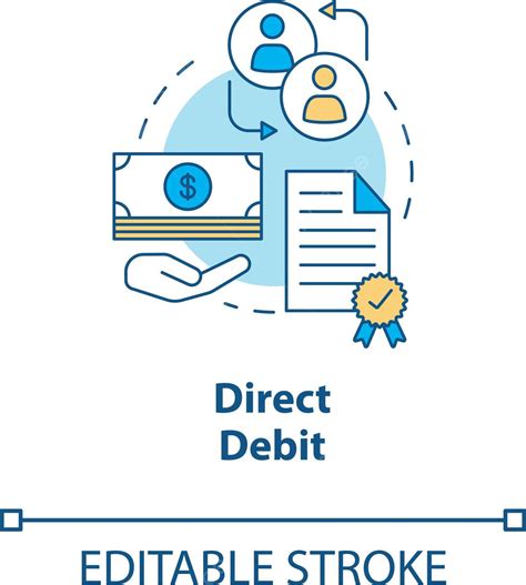 Direct Debit Icon For Online Banking Transactions Debit Stroke Linear ...