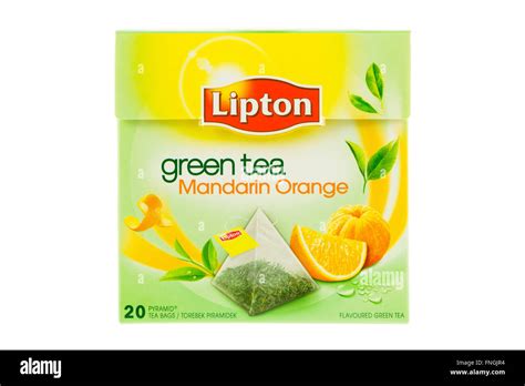 Box Of Lipton Green Tea With Mandarin Orange Tea Bags Stock Photo Alamy
