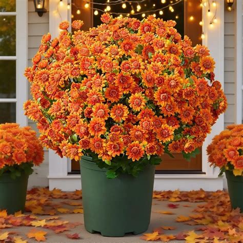 Ortasthard Artificial Mums, No Fade Fall Faux Flower Decor, Artificial