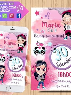 Convite Animado Luluca Compre Produtos Personalizados No Elo7