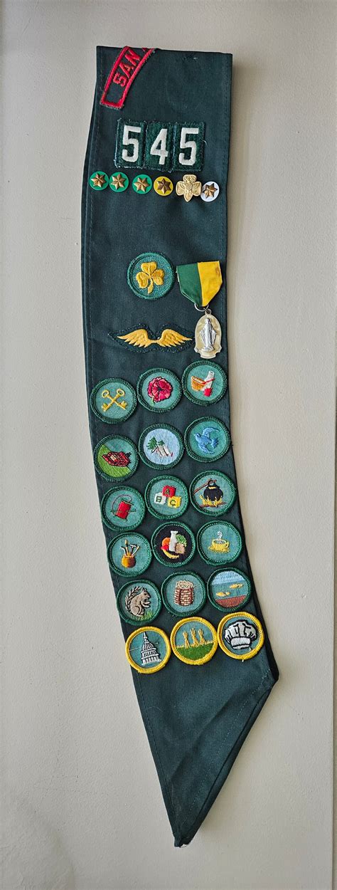 Vintage Girl Scout Cadette Sash With Badges 1950's San Antonio Texas - Etsy