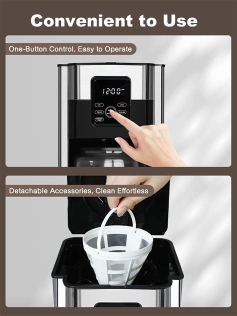 Homtone Coffee Maker 12 Cup Programmable Anti Drip Digital Coffee Machine Aroma Control Drip