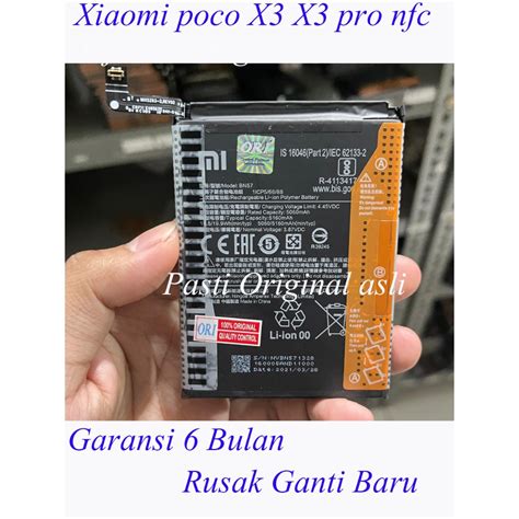 Jual Baterai Batre XIAOMI Poco X3 X3 Pro X3 NFC BN57 Original100