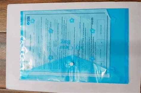 My Clear Bag Button Plastic Document Folder Blue Size A At Rs