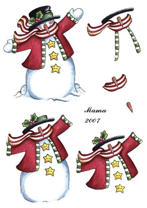 Snowman Christmas Decoupage Christmas Sheets Christmas Gift Card