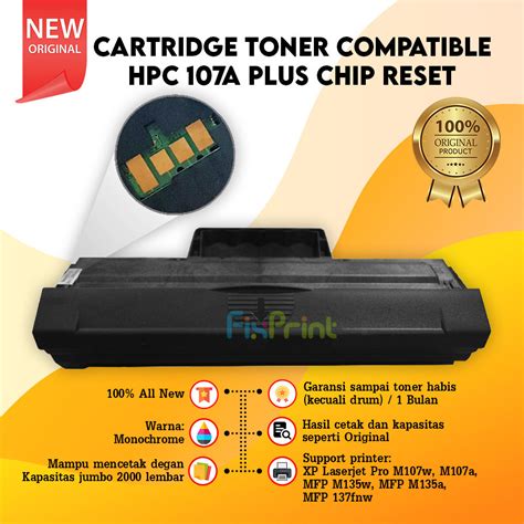 Jual Cartridge Toner Compatible 107a W1107a Printer Laserjet Pro M107w M107a Mfp M135w Mfp M135a