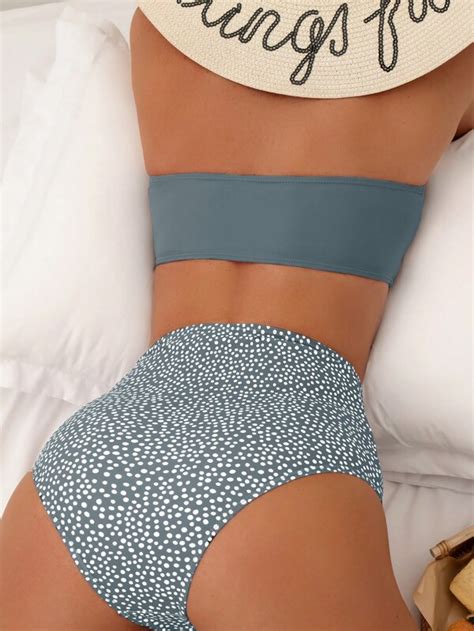 Dalmatian Print Ring Linked Halter Bikini Swimsuit Shein Usa