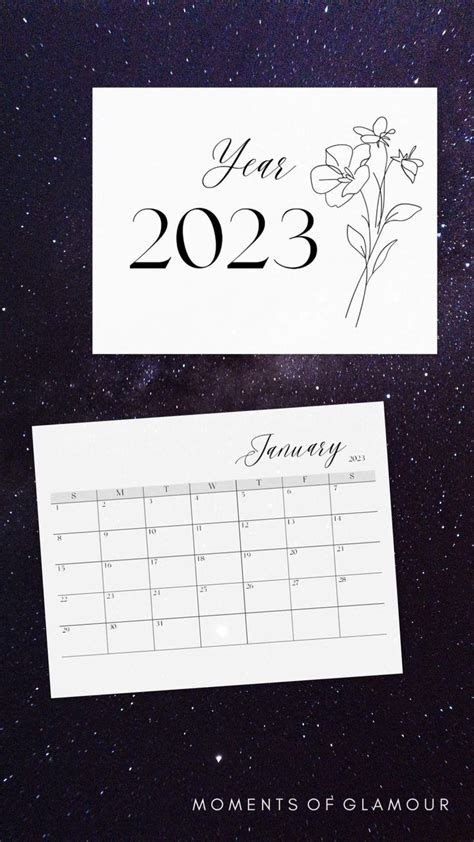 Monthly Printable Digital Calendar Monthly Planner