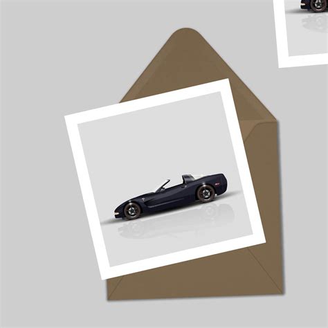 Chevrolet Corvette Greetings Card Hand Drawn Design