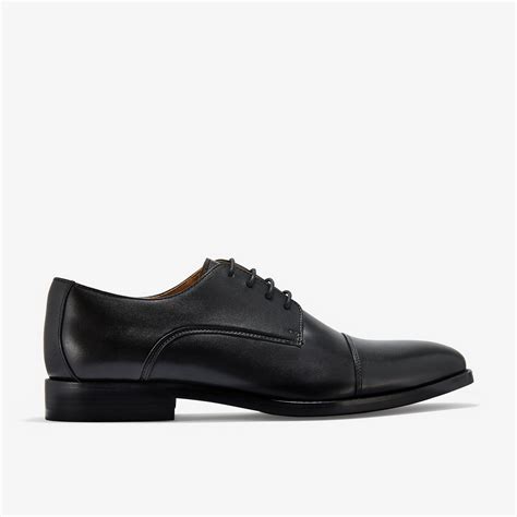 Mens Banstead Cap Black Leather Derby Shoes | Clarks Outlet