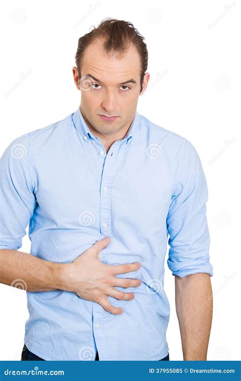 Man With Stomach Pain Stock Image Image Of Eating People 37955085