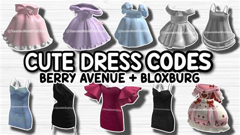 Cute Dress Codes For Berry Avenue Bloxburg And All Roblox Games That Allow Codes 😍 ️ Youtube