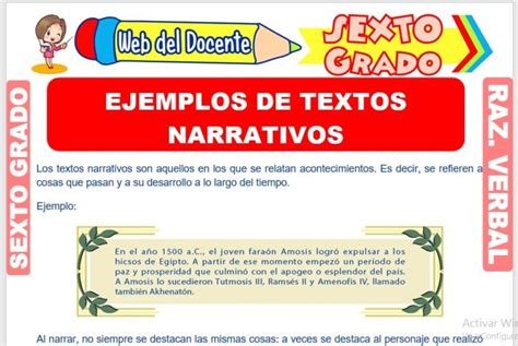 Ejemplos De Textos Narrativos Para Sexto Grado De Primaria 1218 The