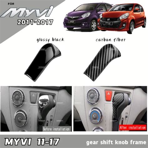 Vemart Perodua Myvi Lagi Best Icon Carbon Fiber Gear Shift Knob Frame