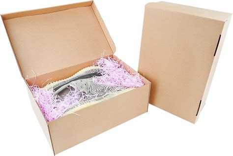 STRBOXONG Cardboard Shoe Boxes With Lid 32x22x12 Cm Multi Purpose