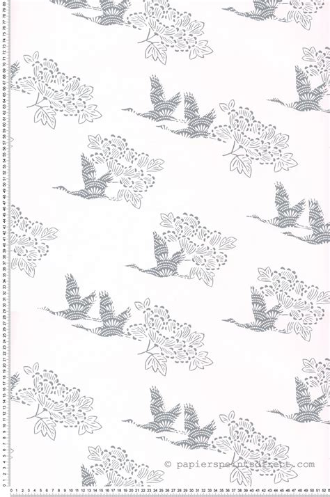 Papier peint Grues Tobu gris Hanami de Casélio